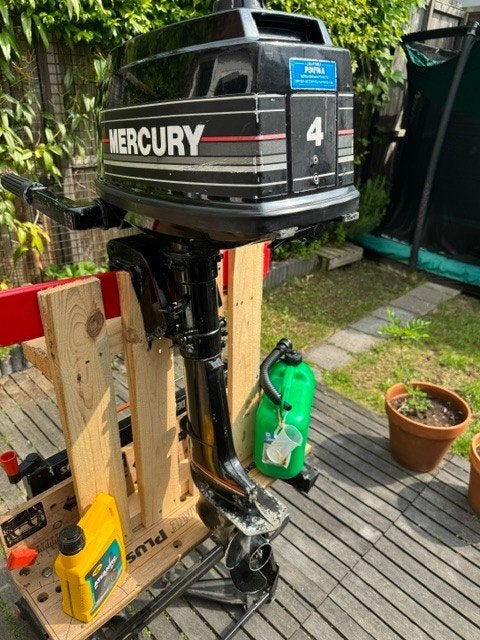 Mercury 4 PK 2-takt kortstaart buitenboordmotor, Ophalen, Gebruikt, Motor en Techniek, Zeilboot of Motorboot