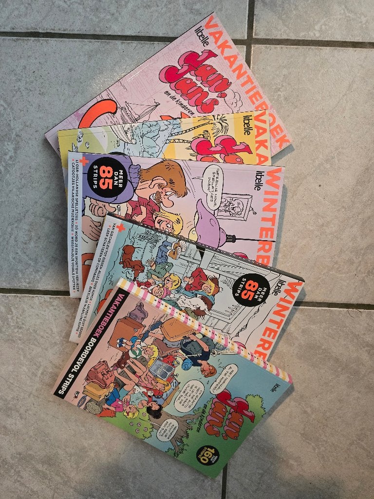 5 libelle jan jans en de kinderen vakantie- en winterboeken, Meerdere stripboeken, Ophalen, Jan Kruis, Gelezen