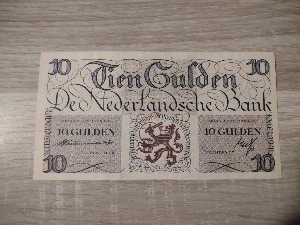 Prachtig+ biljet 10 gulden geldzuivering Lieftinck, 1945, Ophalen of Verzenden, 10 gulden