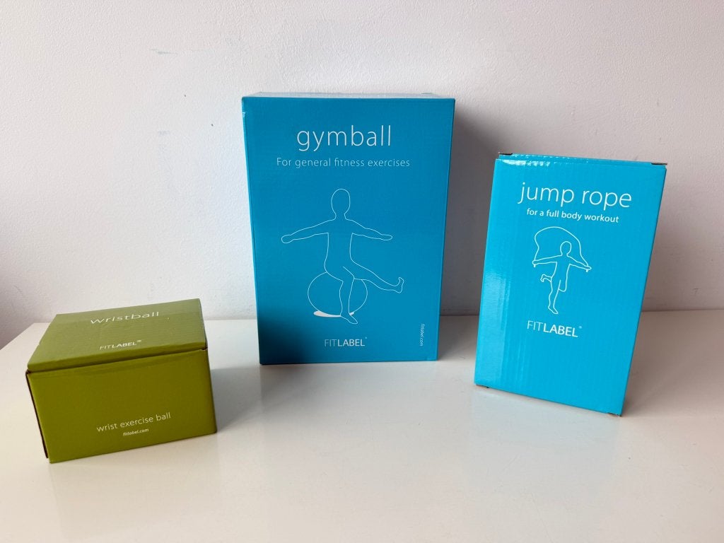 Fitness voor thuis: wristball, gymball, jump rope / Fitlabel, Ophalen of Verzenden, Sport-springtouw, Nieuw
