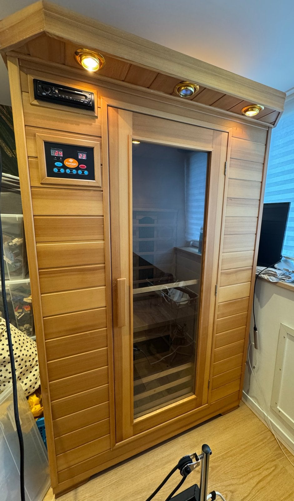 Infrarood Sauna met Radio - 100x120x192cm, Ophalen, Gebruikt, Infrarood, Complete sauna