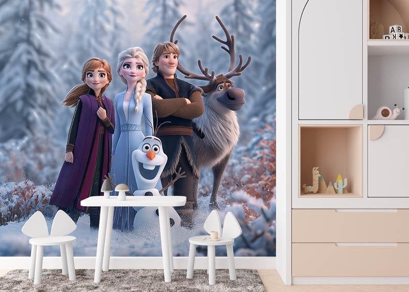 Fotobehang / Behang - Disney - Frozen Magie van de Winter, Fotobehangkoning.nl, Overige patronen, Meerkleurig, Hoogeveen