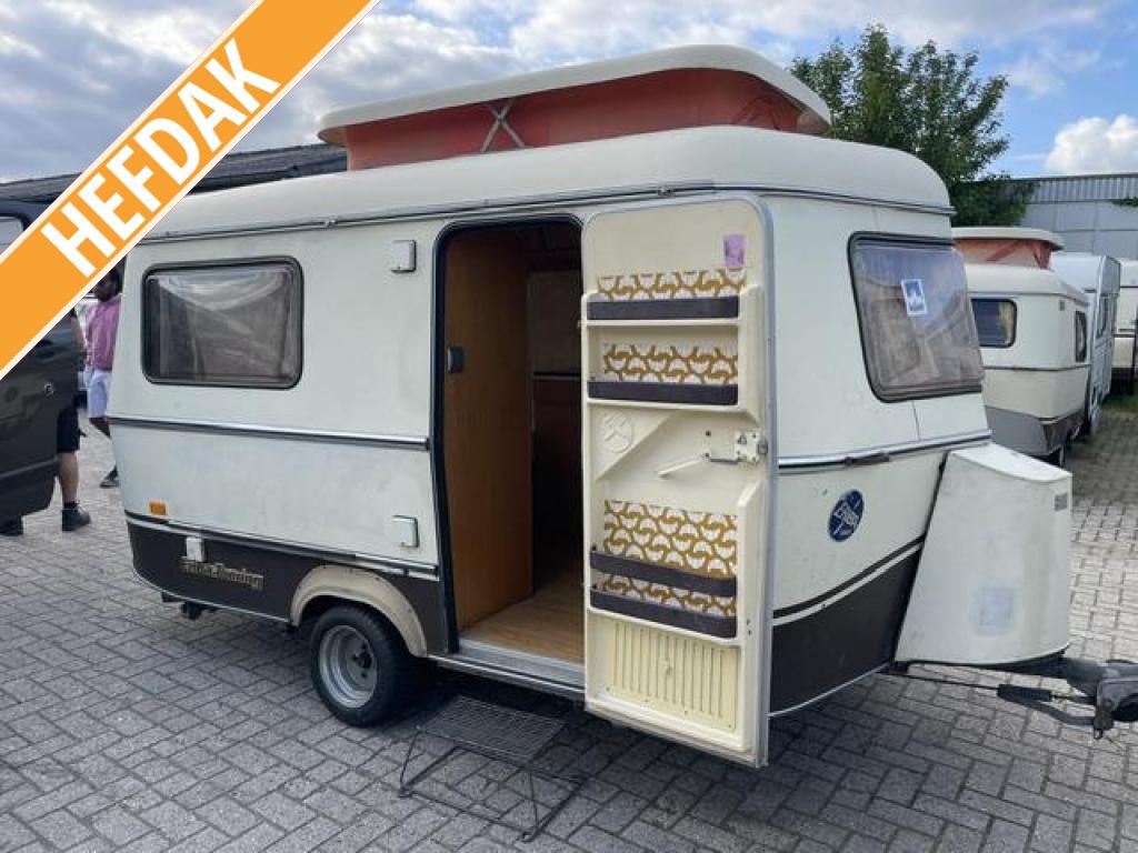 Eriba Pan Familia '89; vastbed treinzit luifel; mooie retro, Caravans en Kamperen, Caravans, Schokbreker, Bedrijf, Treinzit, Tot en met 3