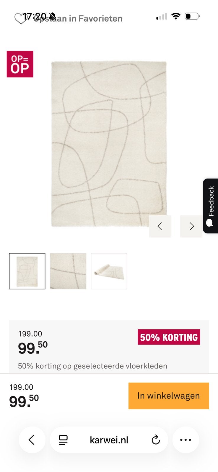 Vloerkleed karwei 160x230cm als nieuw, Ophalen, Wit, 150 tot 200 cm, 200 cm of meer