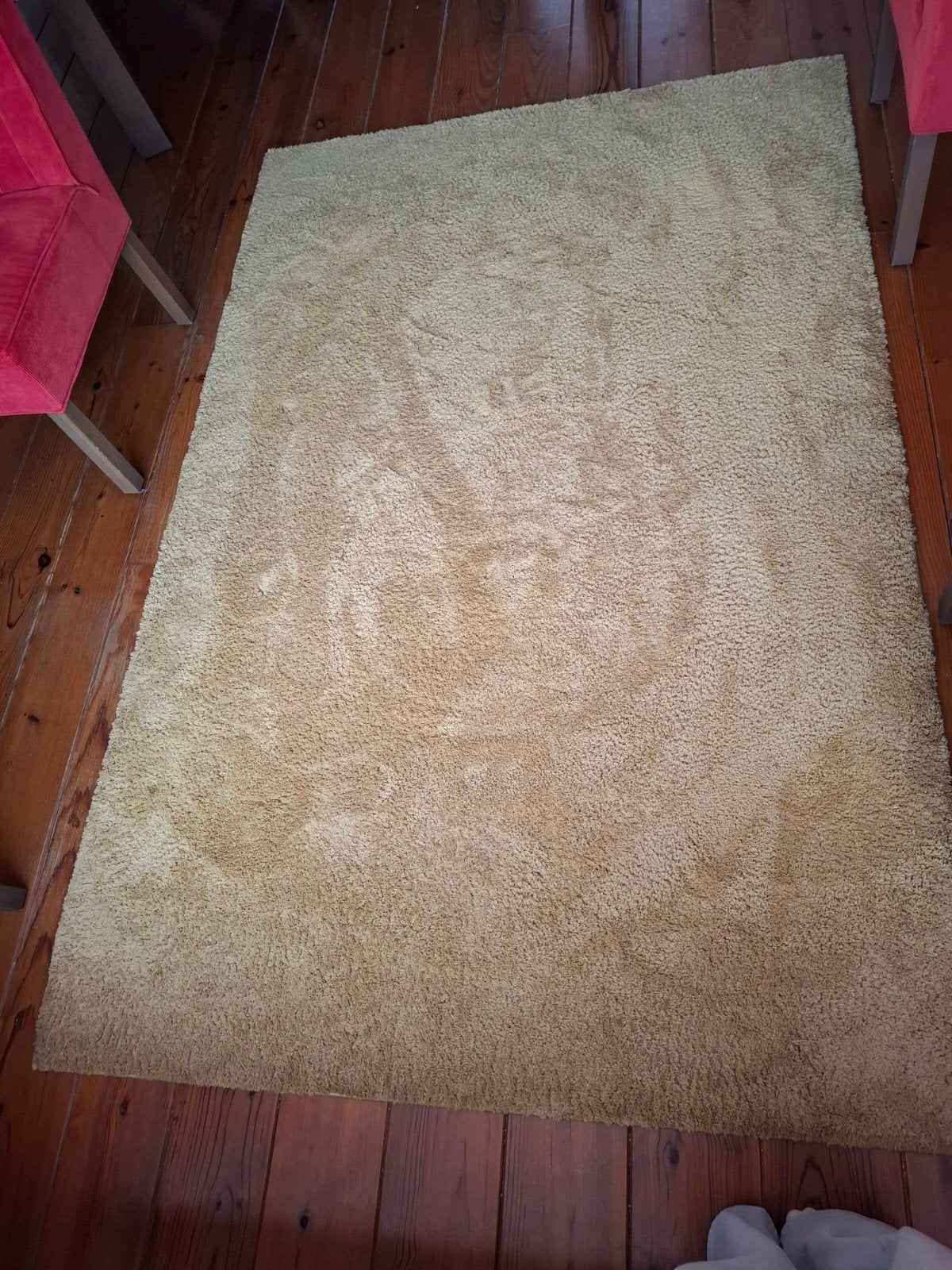 Vloerkleed wol 2x Okergeel 160x230, 50 p/s samen voor 80, Ophalen, Gebruikt, 150 tot 200 cm, 200 cm of meer