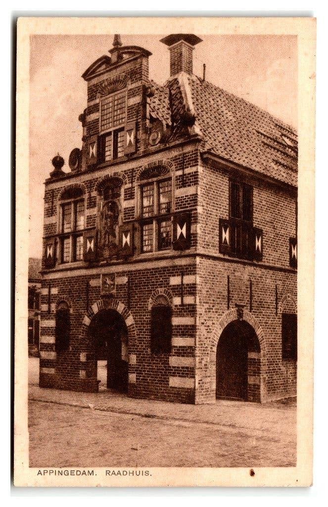 Appingedam, Raadhuis, Verzenden, 1920 tot 1940, Gelopen, Groningen