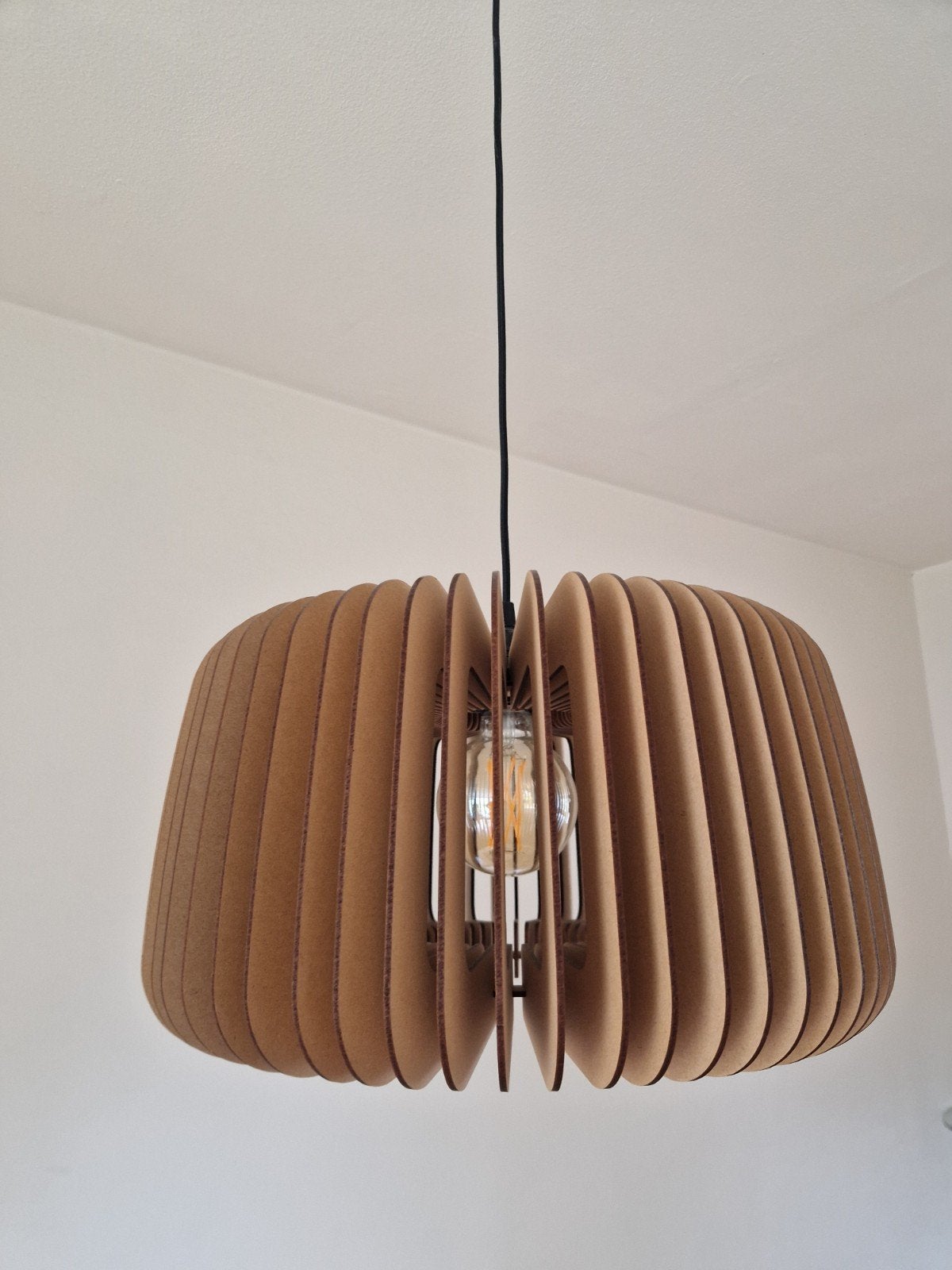 BLIJ Design Hanglamp Ø 45cm hout, Ophalen, Zo goed als nieuw, Hout, Modern, Scandinavisch