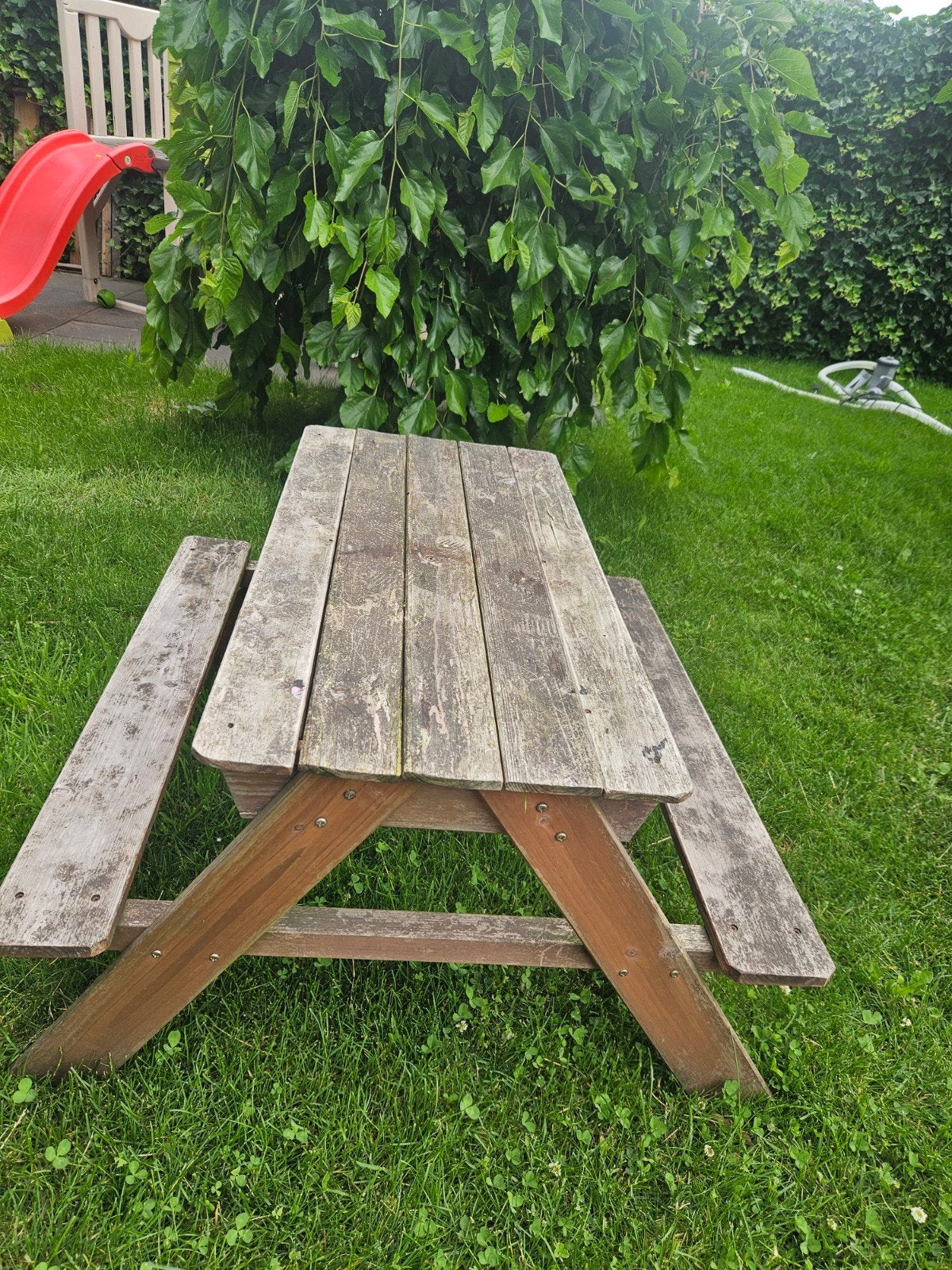 Houten picknicktafel voor kinderen met zand/waterbakken, Kinderen en Baby's, Ophalen, Gebruikt