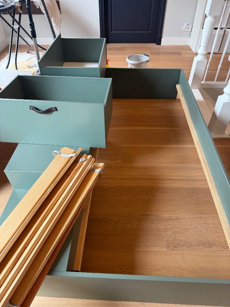 Stage kinderbed VTwonen groen, Ophalen, Gebruikt, 70 tot 85 cm, Lattenbodem