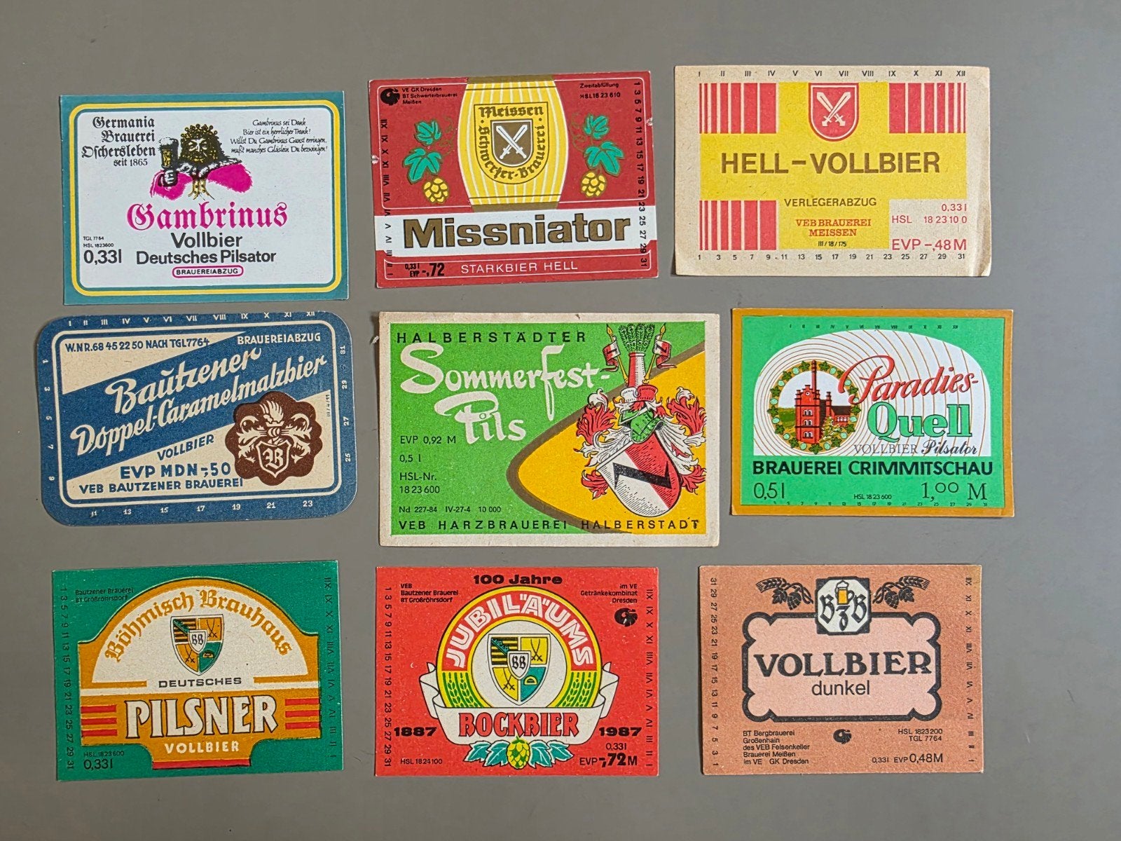 094) 18 ORIGINELE BIERETIKETTEN DDR, Verzamelen, Verzenden, Zo goed als nieuw, Overige typen, Overige merken
