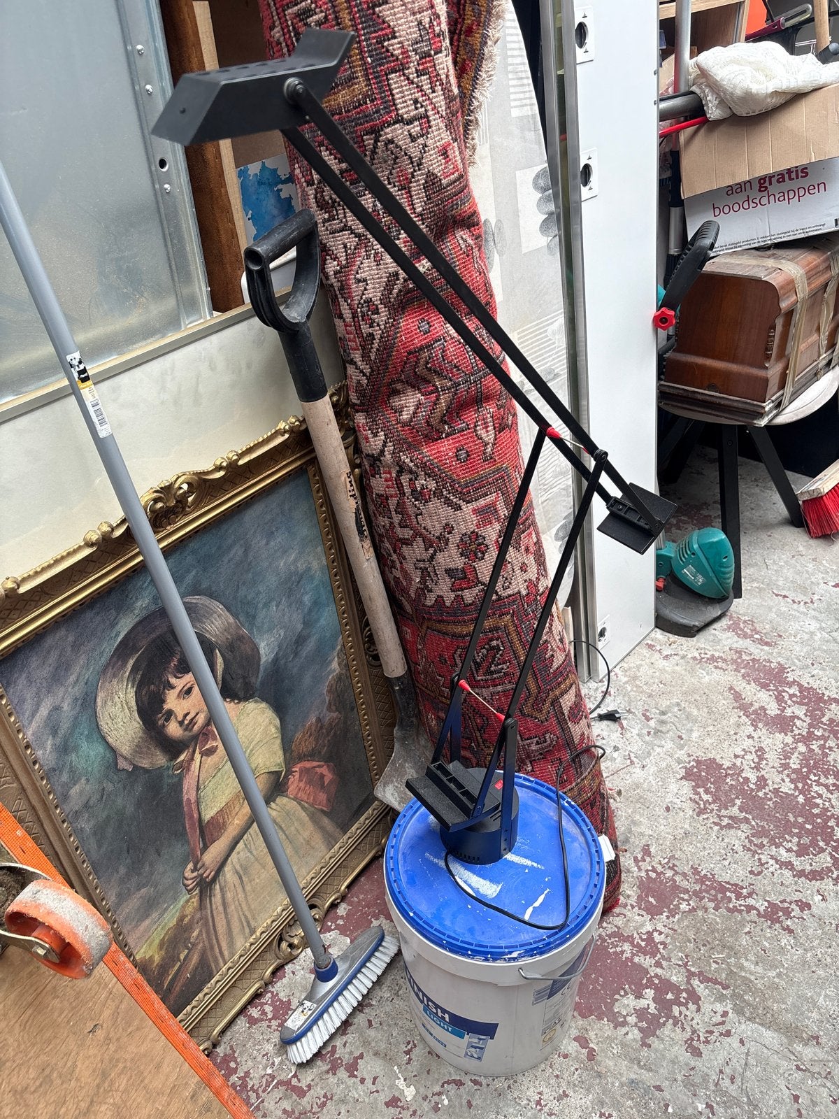 Vintage bureaulamp / architectenlamp - Zwart metaal, Overige merken, Gebruikt, Zwart, R