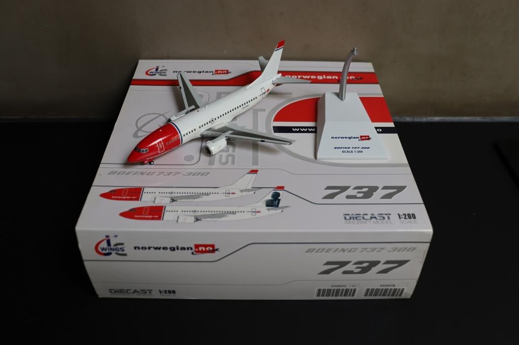JC Wings Boeing 737-300 Norwegian Airlines 1/200, Ophalen of Verzenden, Nieuw, Schaalmodel