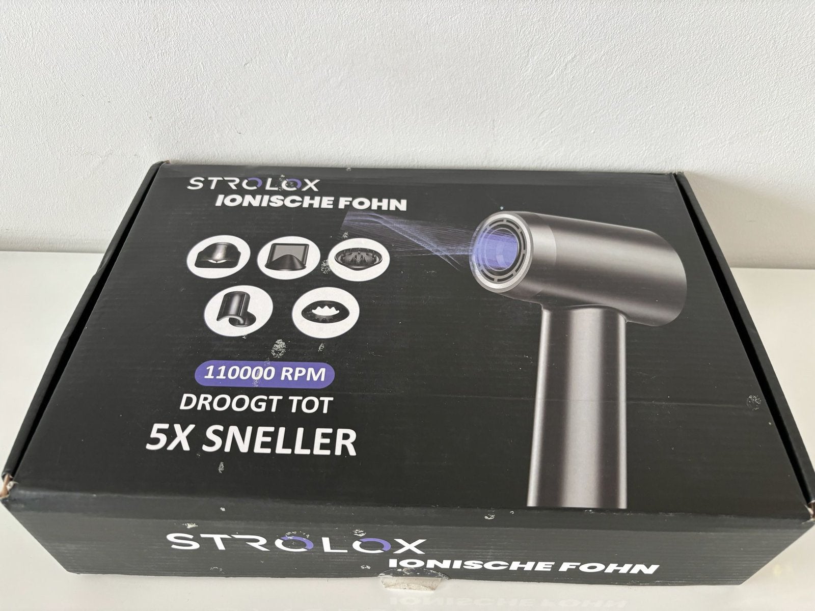 De Strolox ionische föhn haardoger krullen met opzetstukken5, Ophalen of Verzenden, Nieuw, Haarverzorging