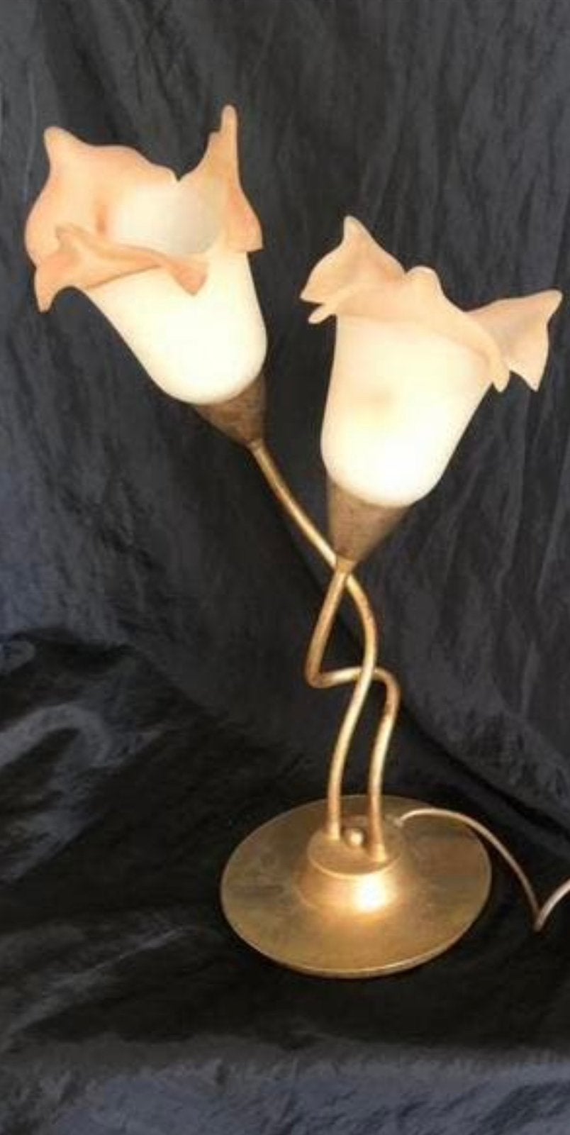 Murano tafellamp Calla of Lelie Brass Tall Lily lamp, Ophalen, Zo goed als nieuw, 50 tot 75 cm