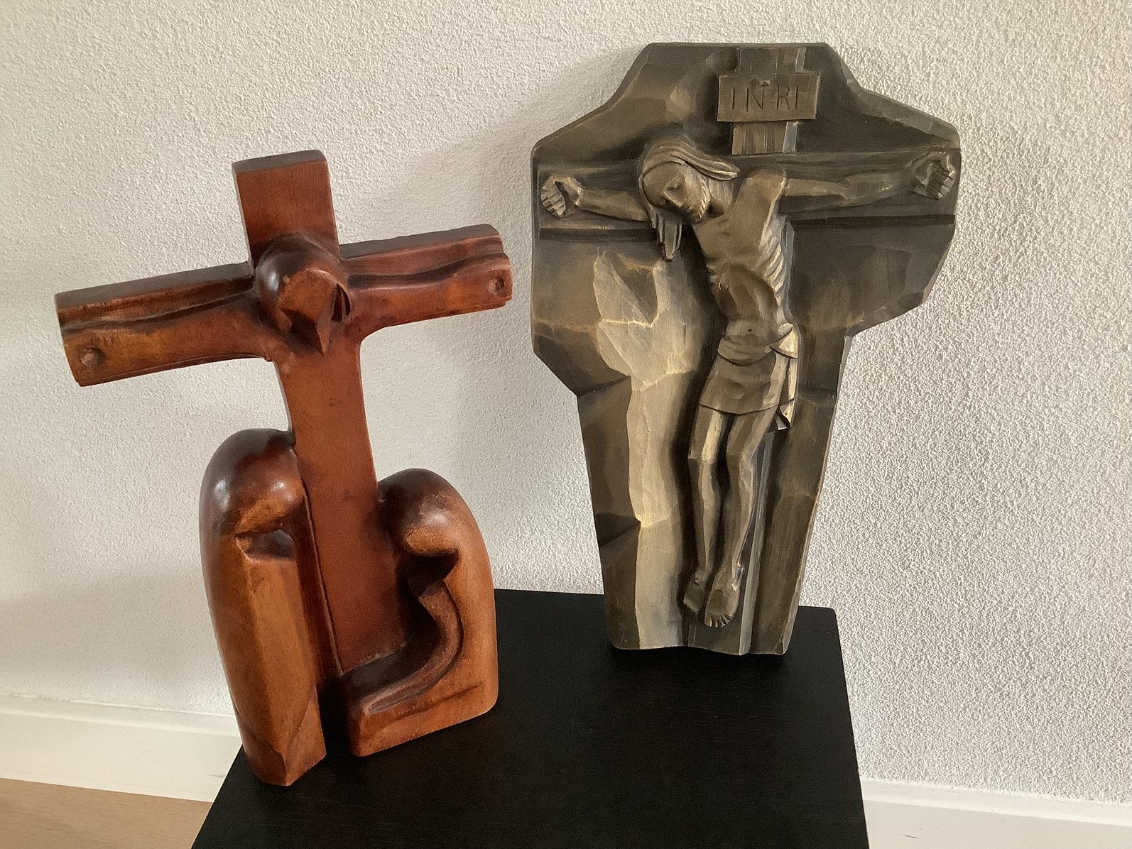 Art Deco design houten kruisbeeld E. Delbrune, Ophalen of Verzenden