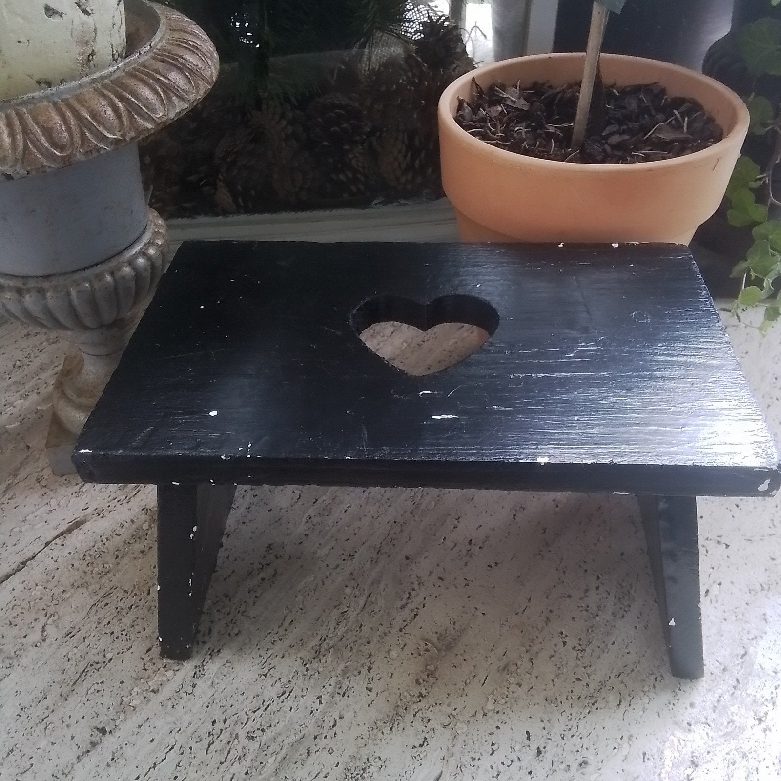 Leuk klein oud brocante krukje/plateau, Ophalen of Verzenden
