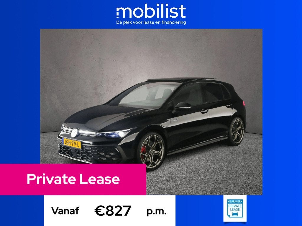 Volkswagen Golf GTE (bj 2025, automaat), 4 cilinders, 250 km/l, Zwart, Automatische klimaatregeling