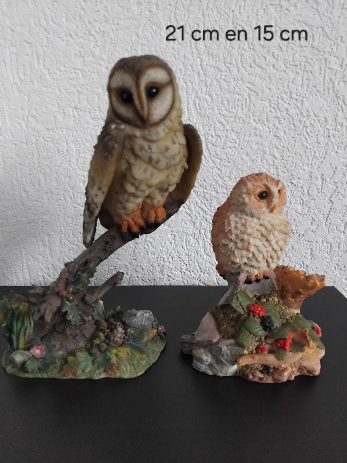 2 UILEN BEELDJES 21 EN 15 CM., Verzamelen, Ophalen, Zo goed als nieuw, Dier
