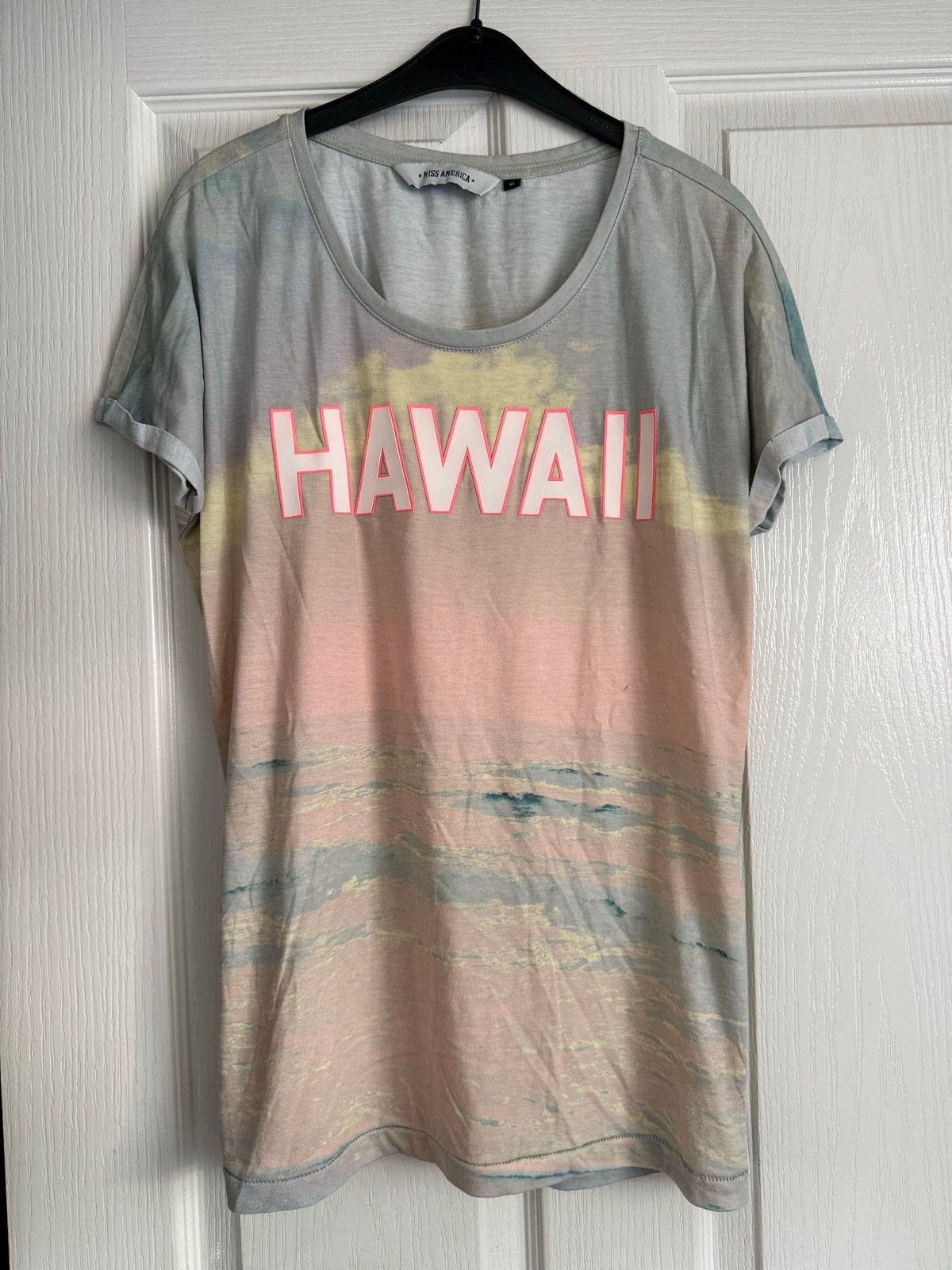 Miss America Hawaii T-shirt - Maat M, Maat 38/40 (M), Meerkleurig, Ophalen of Verzenden, Korte mouw
