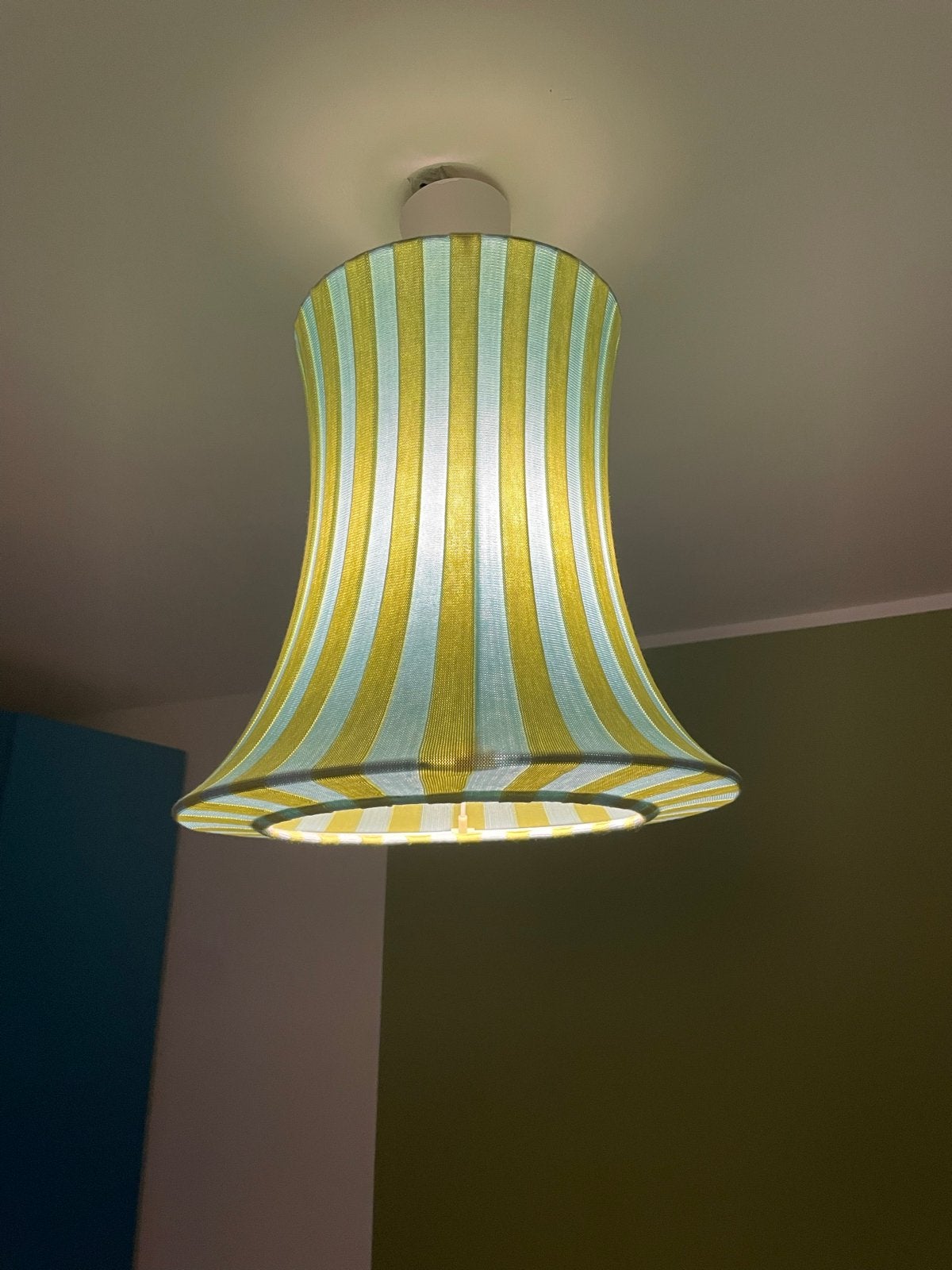 Ikea hanglamp kinderkamermet gestreepte stoffen kap, Verzenden, Gebruikt, Textiel, E27 (groot)