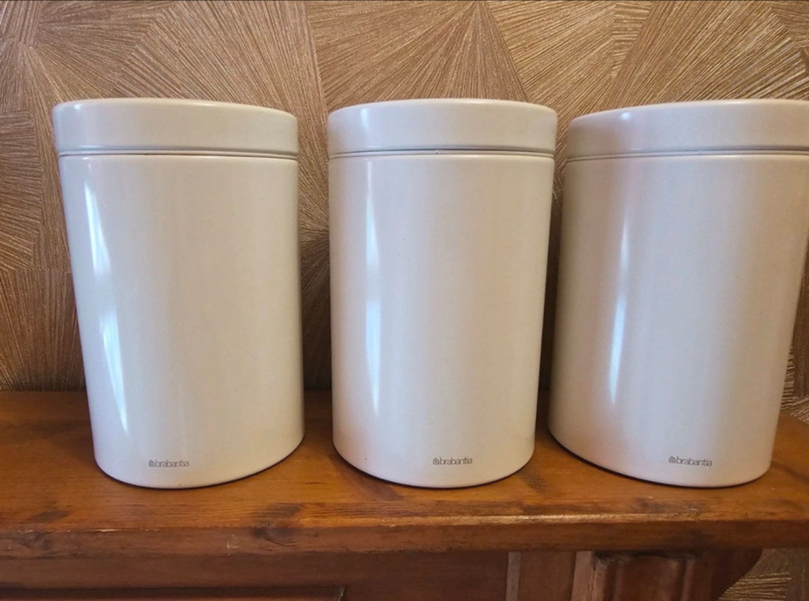 Brabantia retro voorraadbussen wit - set van 3, Gebruikt, Ophalen of Verzenden, Voorraadpot, Metaal