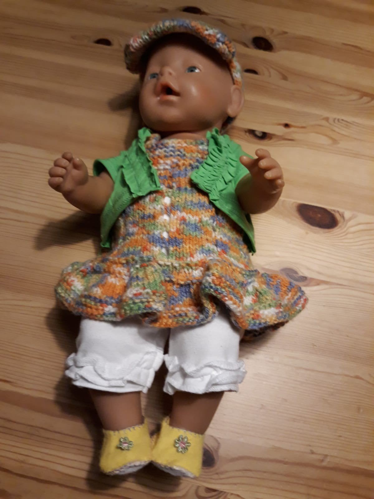 Zelfgemaakte poppenkleertjes voor pop 43 cm 5 delig., Ophalen of Verzenden, Nieuw, Babypop