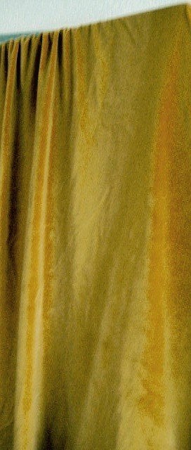4 OKERKLEURIGE VELOURS GORDIJNEN, Gebruikt, Overige kleuren, 200 cm of meer, VELOURS ,WARM