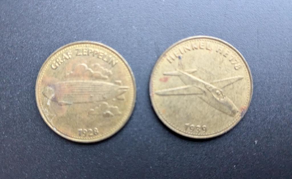 Twee stuks Shell ruimtevaart munten., Ophalen of Verzenden, Overige materialen
