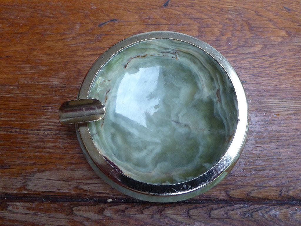 Vintage albasten asbak, Ophalen of Verzenden