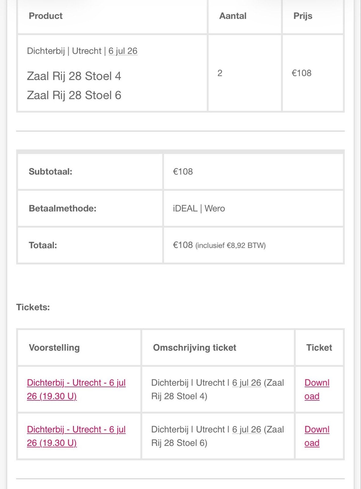 Tickets show “Dichterbij” - Psychologie in Theater, Tickets en Kaartjes, Twee personen, Juli
