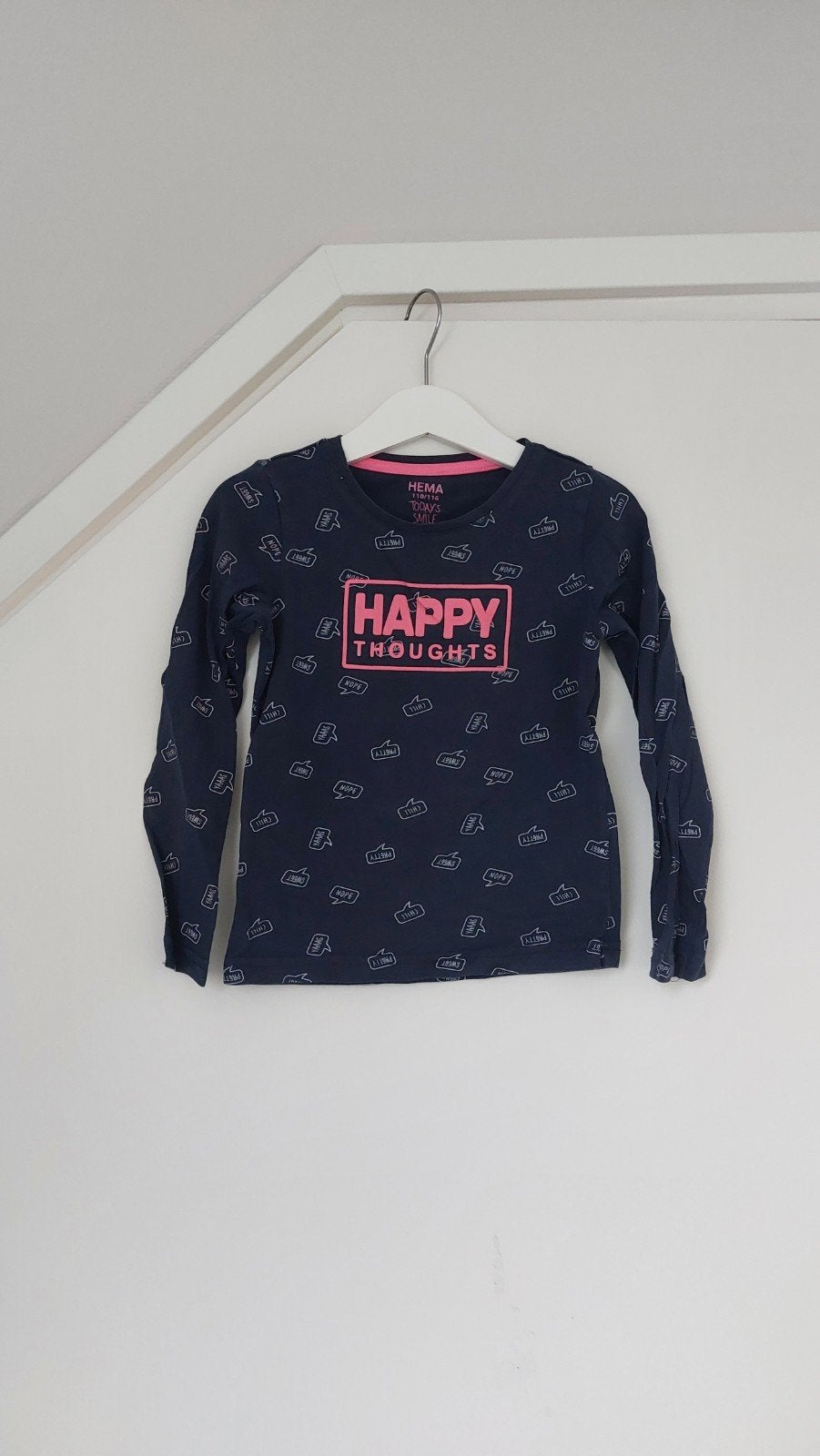 Longsleeve maat 110/116, Kinderen en Baby's, Kinderkleding | Maat 110, Meisje, Ophalen of Verzenden, Zo goed als nieuw, HEMA