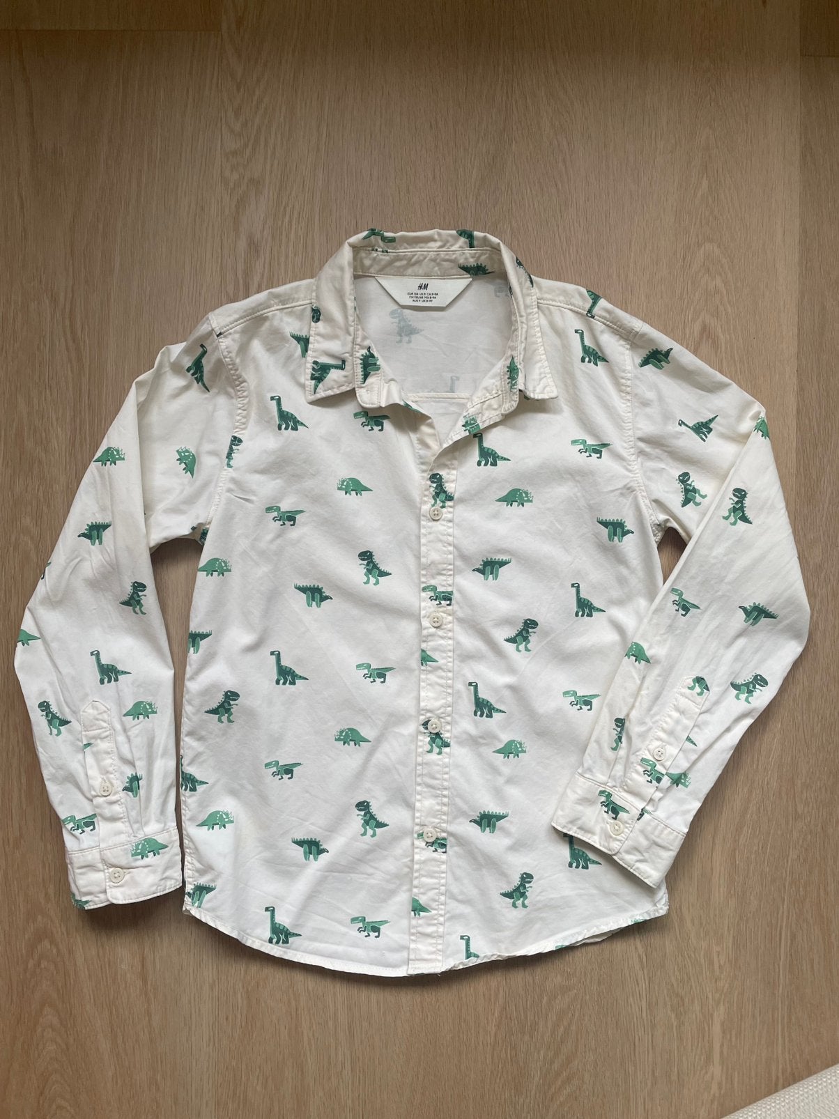 Overhemd Dino’s, H&M, maat 134, Ophalen of Verzenden, Zo goed als nieuw, Jongen, Overhemd of Blouse