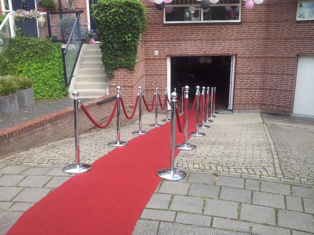 Rode loper, Afzet paaltjes, Ballonnen Pilaren, Ophalen of Verzenden, Zo goed als nieuw, Versiering, Overige