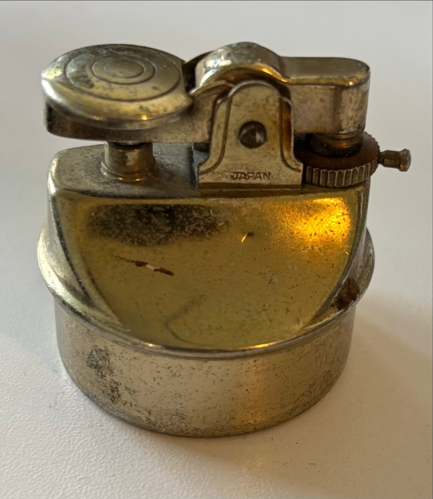 Vintage Japan Aansteker - Goudkleurig, Ophalen of Verzenden, Gebruikt, Aansteker