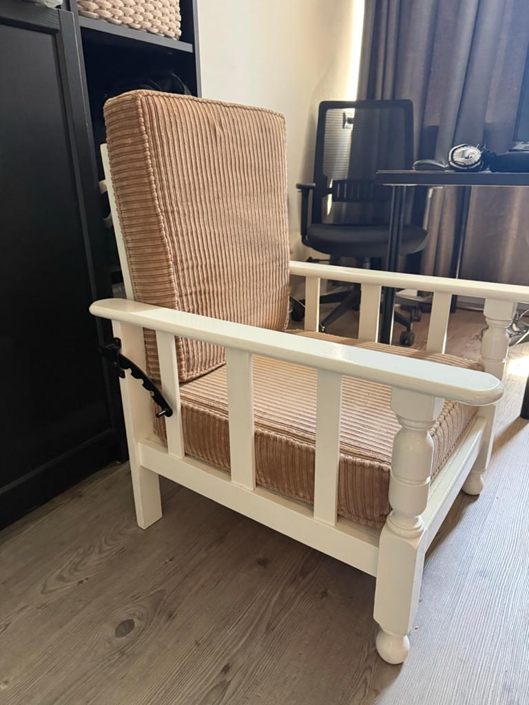 Rokersstoel/ fauteuil met  ribkussen, Gebruikt, Overige kleuren, Ophalen of Verzenden, Eén