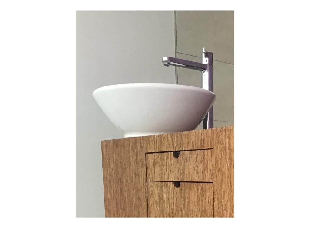 Opzetwastafel, waskom Duravit en mengkraan Hans Grohe, Ophalen, Minder dan 50 cm, Gebruikt, 100 tot 150 cm
