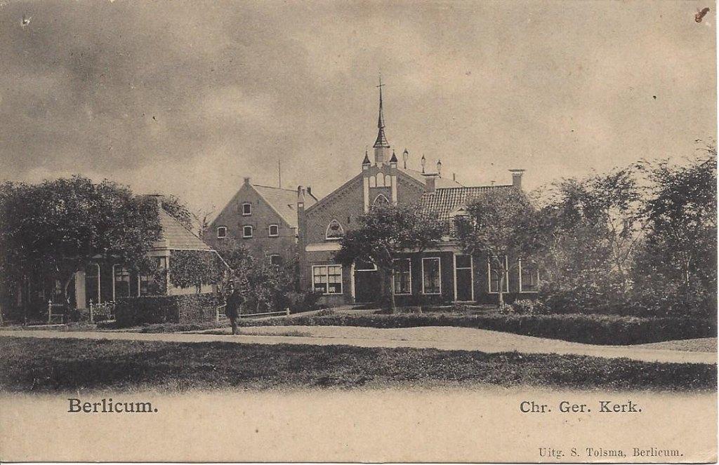 Berlikum (Frl.) Berltsum, Chr. Ger. Kerk, gelopen 1908, Verzamelen, Ansichtkaarten | Nederland, Ophalen of Verzenden, Voor 1920