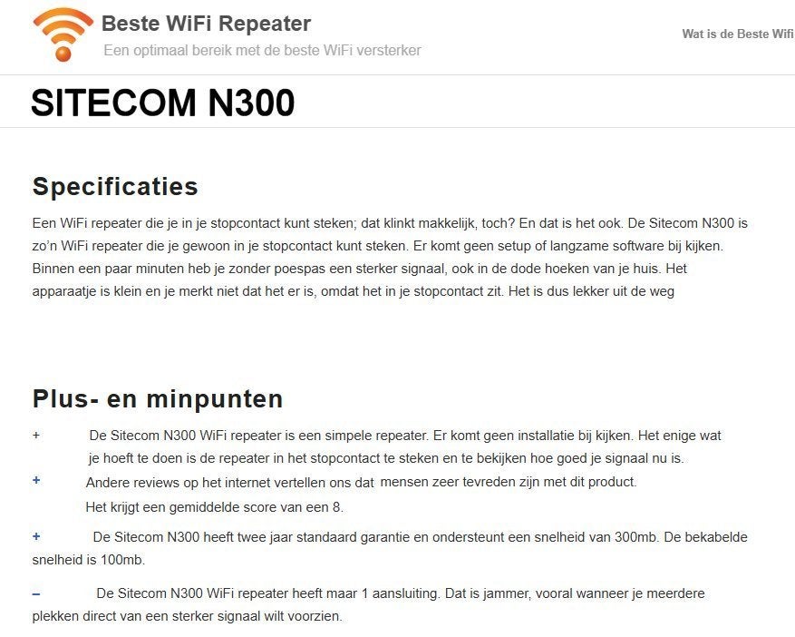 Plug en play BETERE WIFI!  De beroemde Sitecom N300 doet 't!, Ophalen of Verzenden, Zo goed als nieuw, Sitecom