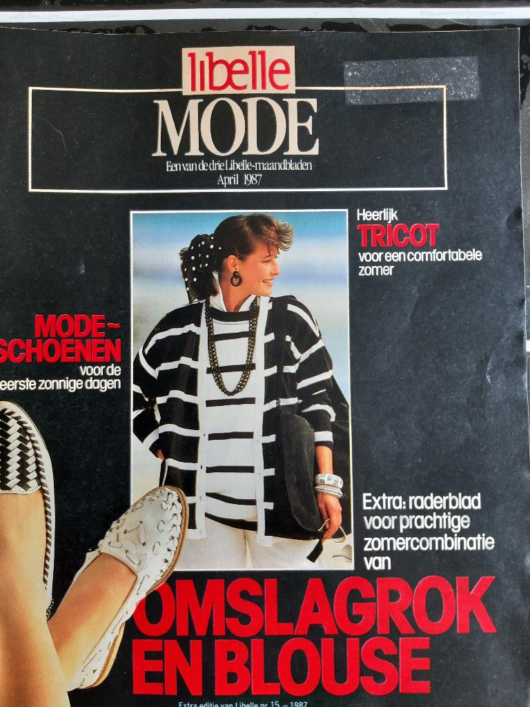 Libelle mode nr. 4/ 1987 , met patroon blad, Verzenden, Zo goed als nieuw, Breien, Patroon of Boek