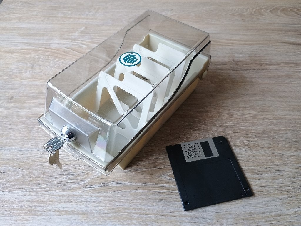 3,5" floppy diskette bak case opslag box vintage, Ophalen of Verzenden