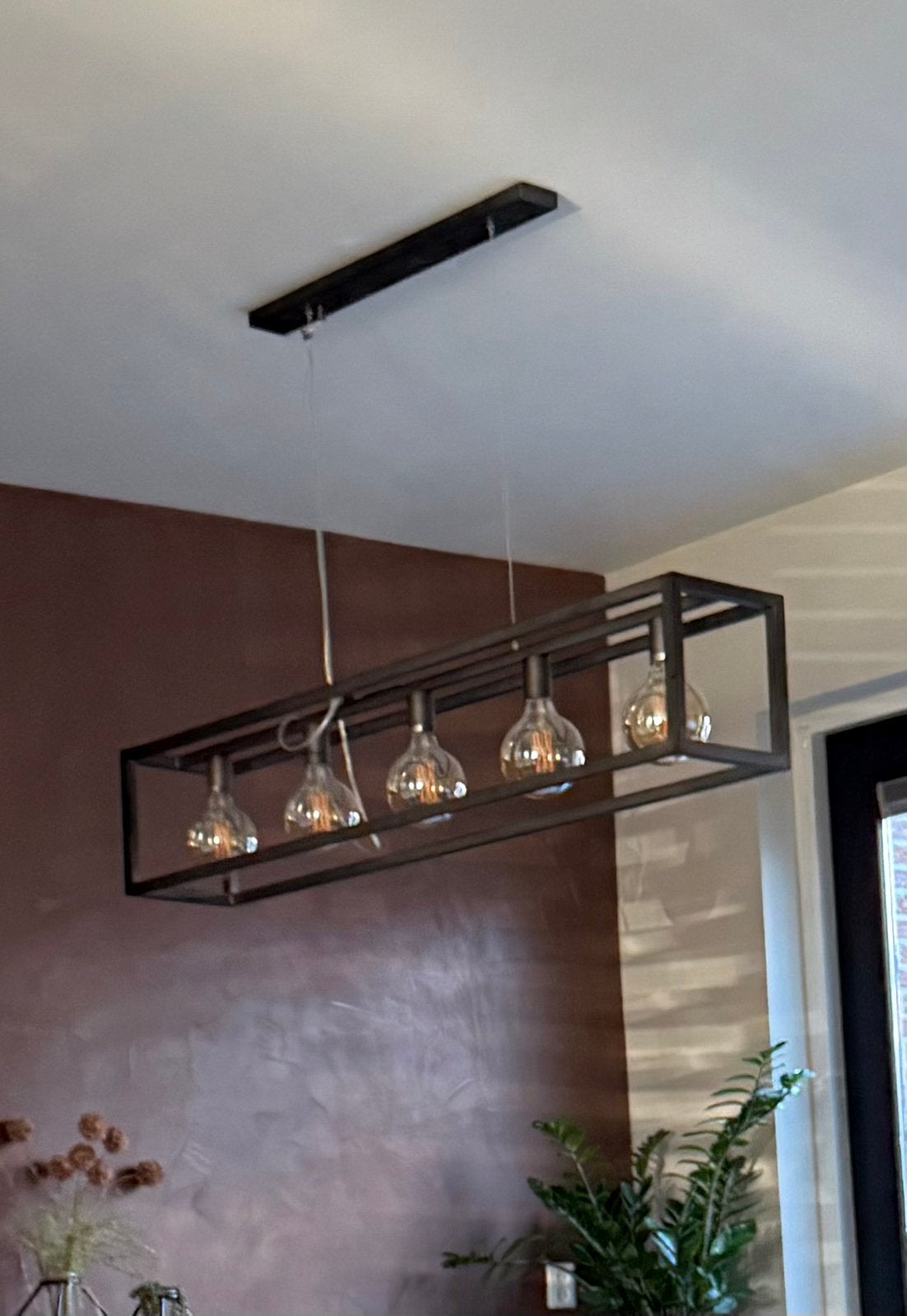 Zwart metalen hanglamp, Ophalen, Zo goed als nieuw, Metaal, Minder dan 50 cm