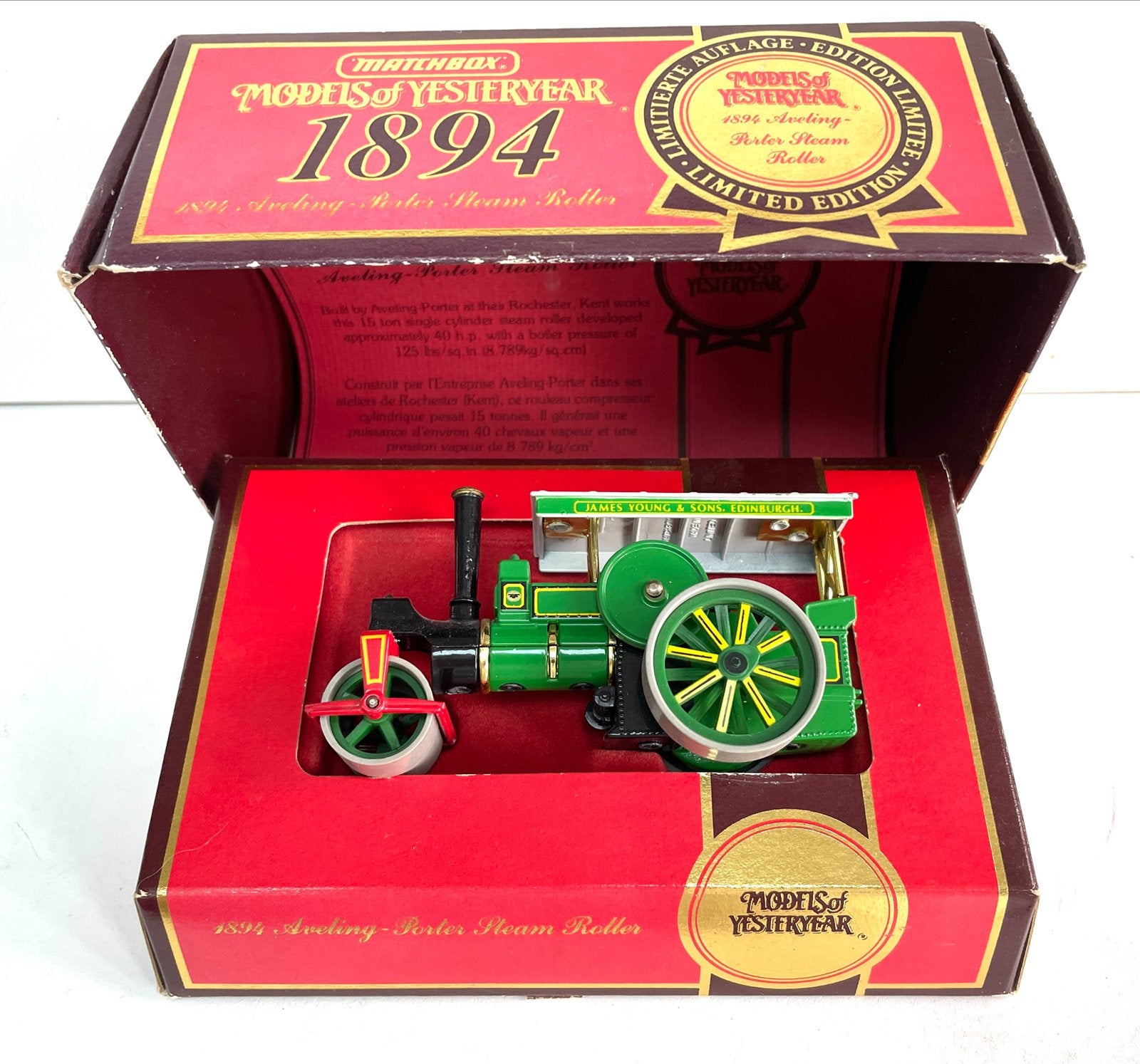 Matchbox Models of Yesteryear 1894 Aveling-Porter Stoomwals, Ophalen of Verzenden, Zo goed als nieuw, Overige typen, Overige merken