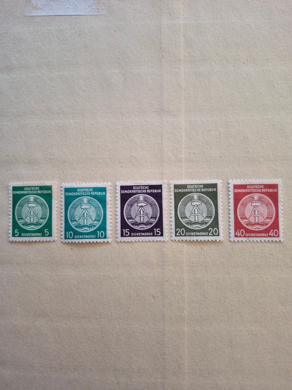 DDR Dienstmarken set (5 stuks) - postfris, Ophalen of Verzenden, DDR