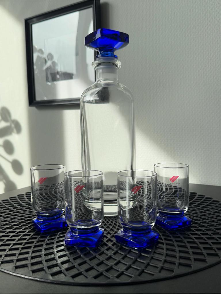 Vintage Bormioli Rocco Ibisco karaf set glazen likeur murano, Verzamelen, Glas en Borrelglaasjes, Bormioli Rocco, Overige typen