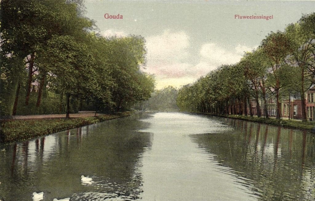Gouda - Fluweelensingel - 1908 gelopen, Verzenden, Voor 1920, Gelopen, Zuid-Holland
