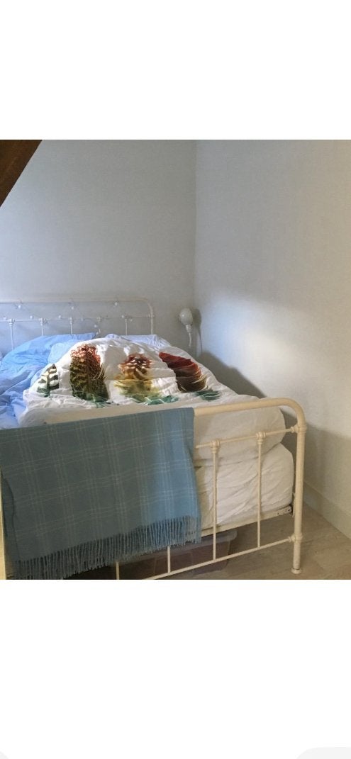Te koop wit spijlenbed Bijenkorf, Ophalen, Gebruikt, Wit, Tweepersoons