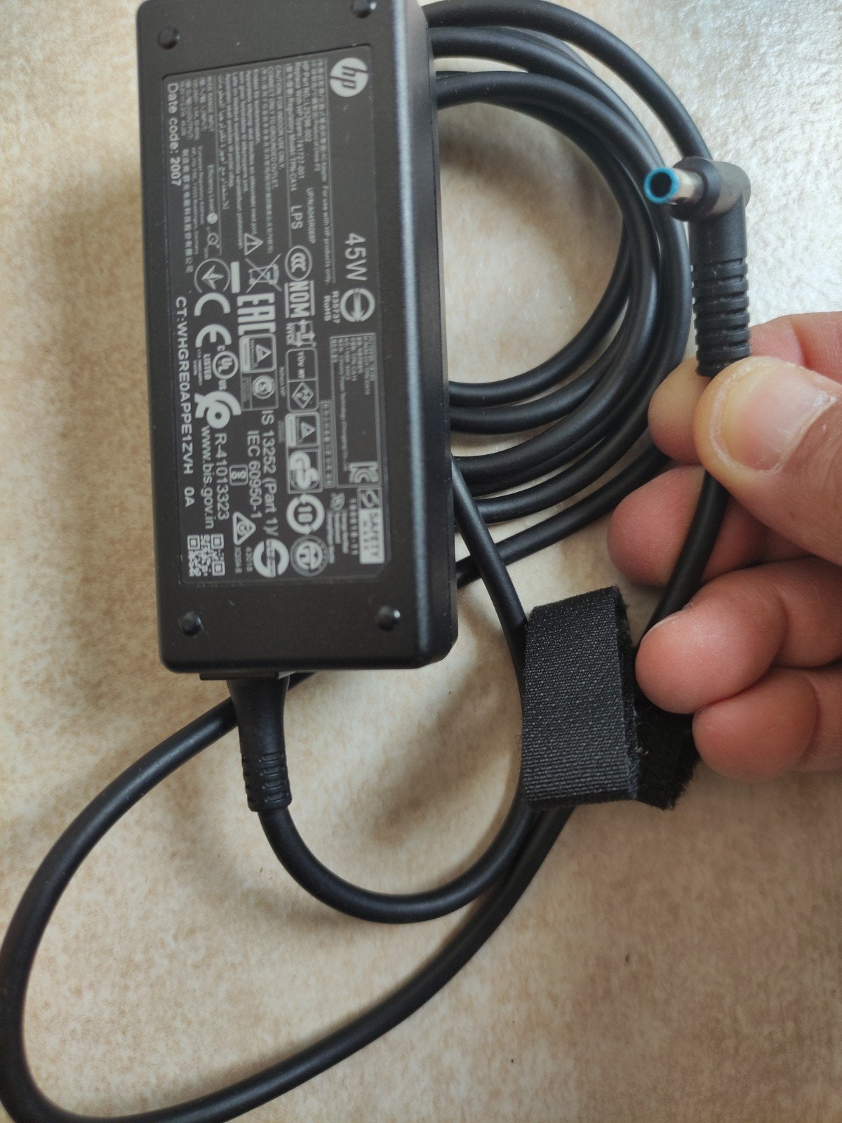 HP 45W Laptop Oplader - Origineel en Goed Werkend, Computers en Software, Laptop-opladers, Ophalen of Verzenden, Gebruikt, HP