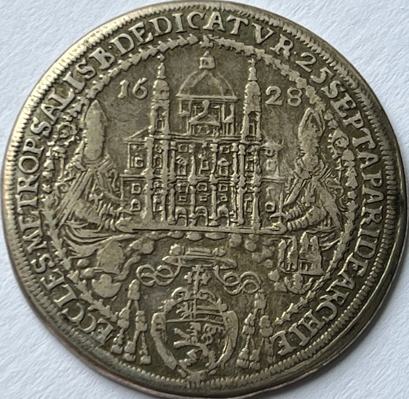 Habsburgse Rijk (Salzburg) zeldzame halve thaler 1628, Ophalen of Verzenden, Overige landen, Losse munt, Zilver