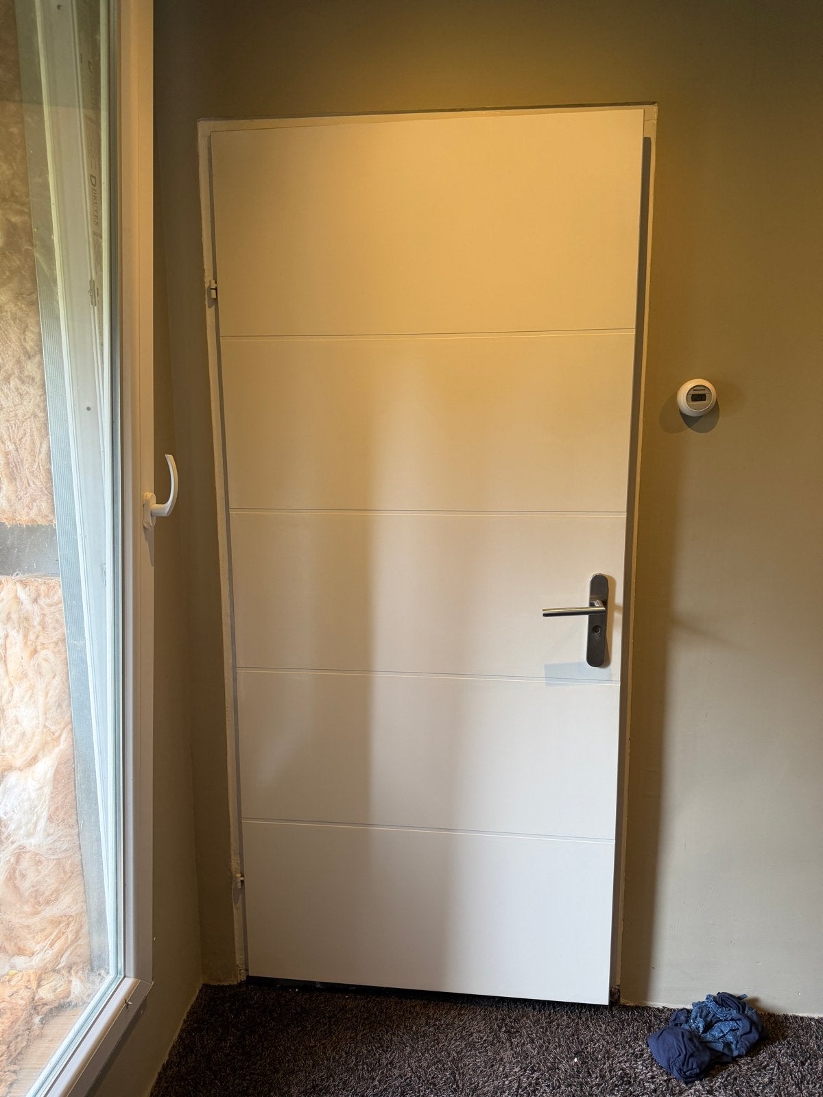 Witte op dek binnendeur met handgreep, 80 tot 100 cm, Binnendeur, Ophalen of Verzenden, Zo goed als nieuw