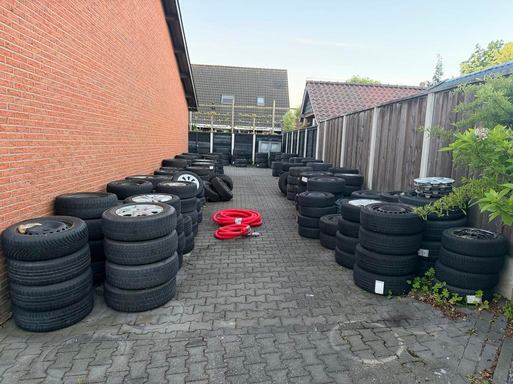 Grote partij gebruikte banden en velgen 77set, Gebruikt, Overige, Banden en Velgen, Overige maten